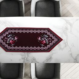 Dakshya Industries Maroon Floral Printed Table Runners-3