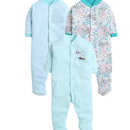 EIO Infant Kids Pack of 3 Printed Cotton Sleepsuits-46