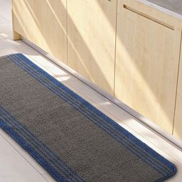 Saral Home Power Runner Grey & Blue Striped Antiskid Runner-22