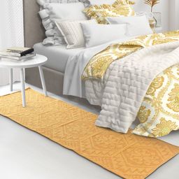 Saral Home Yellow Ethnic Motifs Woven Cotton Handwoven Runner-48