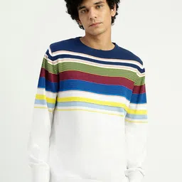United Colors of Benetton Striped Pure Cotton Pullover Sweater-image-66