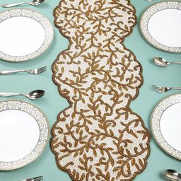 PURINA'S White Beaded Floral Dining Table Runner-41