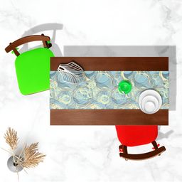 ArtzFolio Blue & Beige Printed Table Runner-20