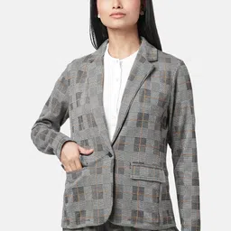 Annabelle by Pantaloons Women Checked Single Breasted Blazers-image-15
