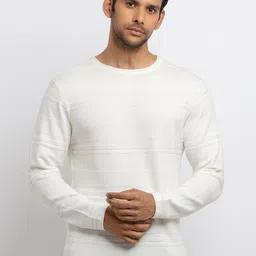 Status Quo Men Off White Knitted Pullover Sweater-image-45