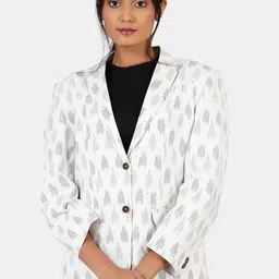 INDOPHILIA Single-Breasted Printed Cotton Blazer-picture-28