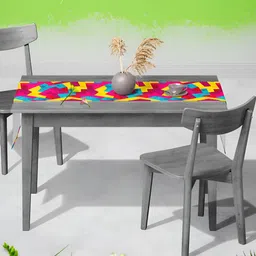ArtzFolio Pink & Yellow Geometric Printed Table Runner-1