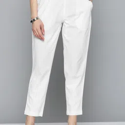MALHAAR Cotton Regular Fit Trousers-image-14