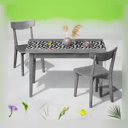 ArtzFolio Black & White Geometric Printed Table Runner-23