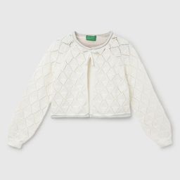 United Colors of Benetton Girls Self Design Open Knit Cotton Front Open Sweaters-image-66