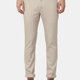 Blackberrys TechPro Collection Men Beige Solid Slim Fit Low-Rise Trousers-image-81