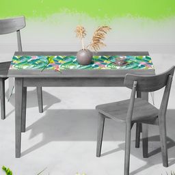 ArtzFolio White & Green Printed Table Runner-3