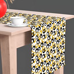 ArtzFolio Black & White Geometric Printed Table Runner-15
