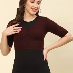 Monte Carlo V-Neck Woollen Crop Cardigan-image-42