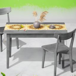 ArtzFolio Yellow Geometric Printed Table Runner-57