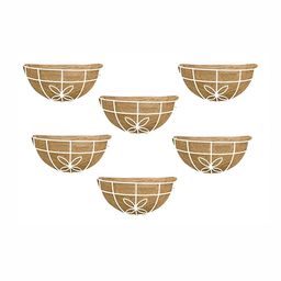 Garden Deco White 6 Pieces Flower Design Wall Basket Planters-30