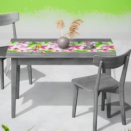 ArtzFolio White & Pink Floral Printed Table Runner-10
