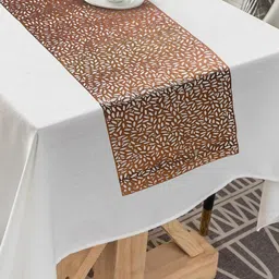 LooMantha Brown Abstract Table Runner-41