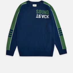 Pantaloons Junior Boys Navy Blue & Green Printed Sweater Vest-picture-8