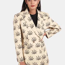 INDOPHILIA Double-Breasted Printed Cotton Blazer-image-24