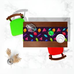 ArtzFolio Black and Green Printed Table Runner-44
