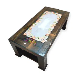 TANLOOMS Brown & White Floral Embroidered Rectangle Table Runner-image-72