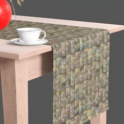ArtzFolio Grey & Brown Geometric Printed Table Runner-12