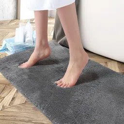 LUXEHOME INTERNATIONAL Grey Solid Anti Skid Carpet-37