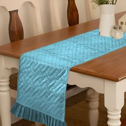 RRC Turquoise Blue Quilted Velvet Table Runner-38
