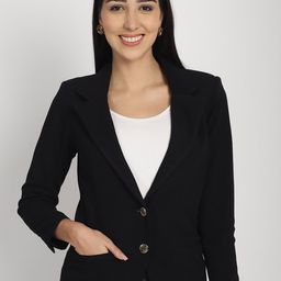 Purple State Notched Lapel Single Breasted Blazers-picture-26