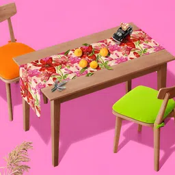 ArtzFolio Pink & Red Floral Printed Table Runner-20