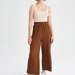 DeFacto Women Mid Rise Parallel Trousers-image-12