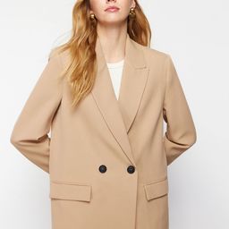 Trendyol Notched Lapel Double-Breasted Blazer-image-44