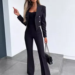 StyleCast Black Long Sleeves Open Front Blazer-picture-14