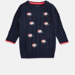 Pantaloons Baby Girls Navy Blue Floral Printed Pullover-picture-20