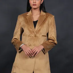 Talethread Double-Breasted Cotton Velvet Blazer-picture-55