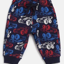 Chicco Boys Navy Blue Printed Relaxed Joggers Trousers-image-18