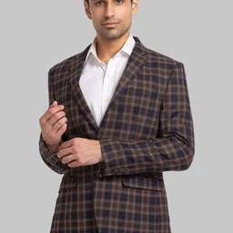 Park Avenue Men Checked Super Slim-Fit Single Breasted Blazer-picture-44