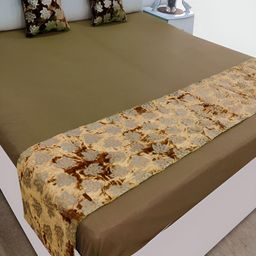 Good Vibes 3 Pieces Brown Printed Runners & Cushion Covers-51