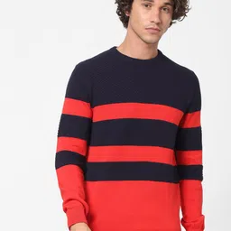 Celio Men Navy Blue Colourblocked-image-70