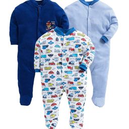 EIO Kids Pack of 3 Cotton Sleepsuits-11