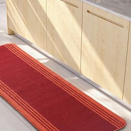Saral Home Power Runner Maroon & Orange-Colored Striped Antiskid Runner-15