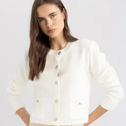 DeFacto Round Neck Acrylic Cardigan-picture-35
