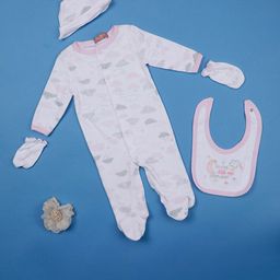 One Friday Infants Girls Printed 4-Pieces Baby Apparel Gift Set-10