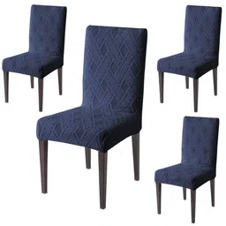 HOKIPO 4 Pieces Jacquard 190 GSM Chair Covers-image-73