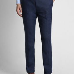 Peter England Men Slim Fit Textured Self Design Formal Trousers-image-83