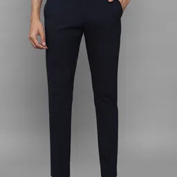 Louis Philippe Men Navy Blue Slim Fit Trousers-picture-12