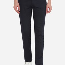 Greenfibre Men Blue Cotton Slim Fit Trousers-image-92