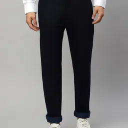 Rodamo Men Navy Blue Slim Fit Trousers-picture-29