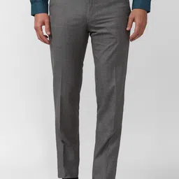 Peter England Elite Flat-Front Mid-Rise Slim Fit Formal Trousers-image-42